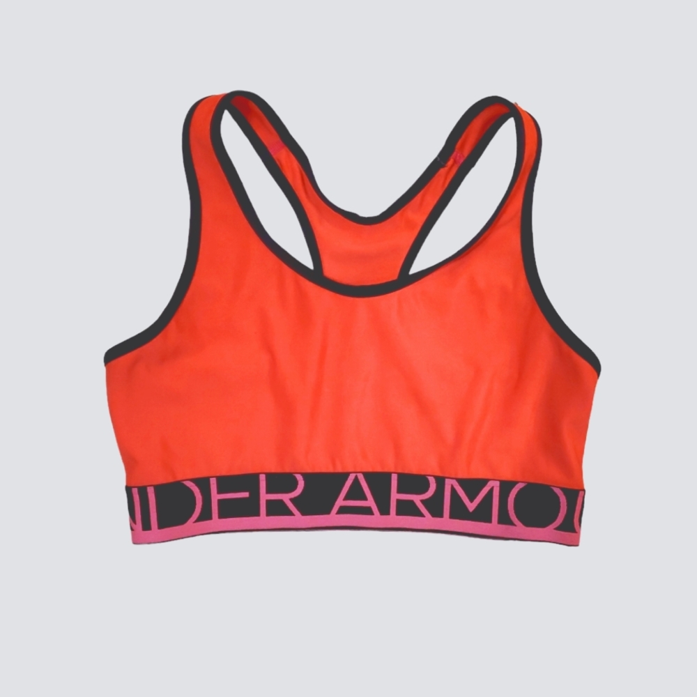 Under Armour Women's Pink Mid Impact Sports Bra Small
